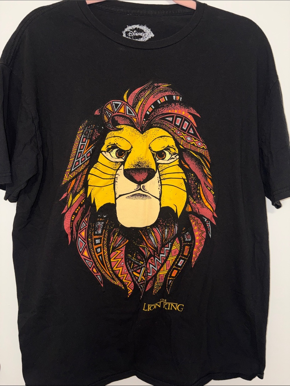 Disney The Lion King Simba Graphic T-Shirt Black Size XL